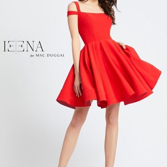 MAC DUGGAL Ieena by Mac Duggal Women’s Wide Square Neckline A-Line Dress Size 0 - Picture 11 of 12